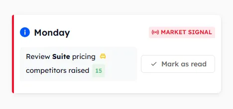 Signal: Review Suite pricing — competitors raised 15